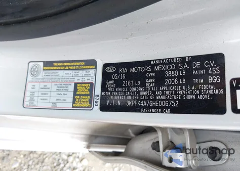 2017 Kia Forte Lx from USA, damaged, VIN 3KPFK4A76HE006752